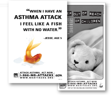 collage of Asthma informational brochures