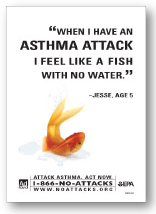 Color image of Asthma Attack Print ad in english